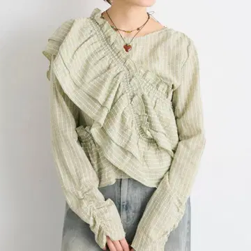 w closet [ 25AW ] 멀티 웨이 긴팔 블라우스 그린