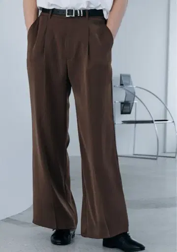 HARE 토로미 와이드 팬츠 브라운 S 사이즈
