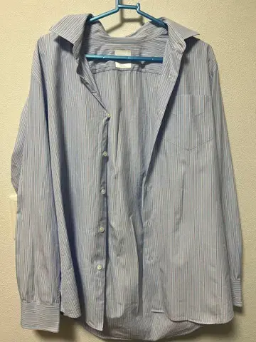 Paul Smith 스트라이프 셔츠 꽃무늬 커프스 XL 블루