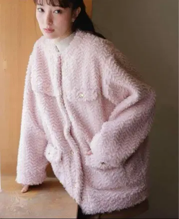 dazzlin 보아 프렌치불 집업 재킷 핑크