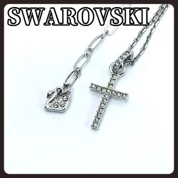 스와로브스키 크로스 목걸이 실버 큐빅