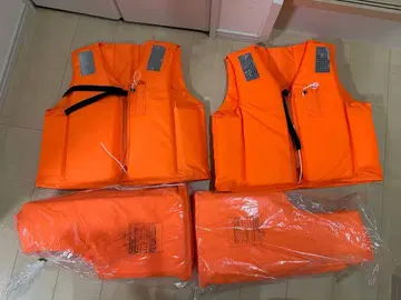 벚꽃 마크 부착 구명 조끼 4개 세트 구명 조끼