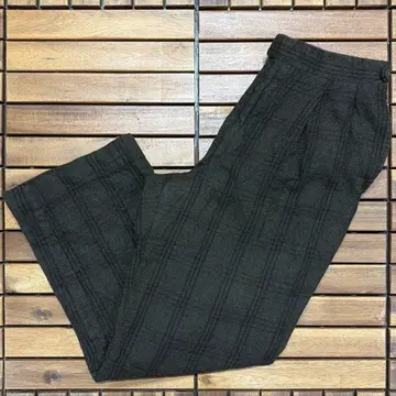 80s USA제 CORBIN 코빈 체크 투 턱 슬랙스 팬츠