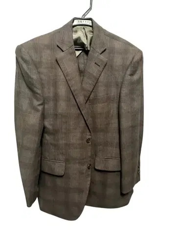 브라운 체크 무늬 테일러드 자켓