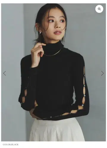 슬래시 리브 니트탑 블랙