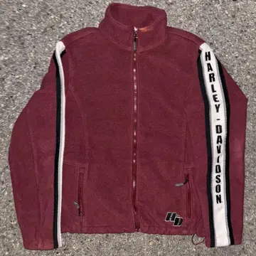 00s Harley-Davidson 버건디 플리스 자켓 y2k