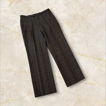 골프 팬츠 남성용 체크 프리 사이즈 일본제 블랙