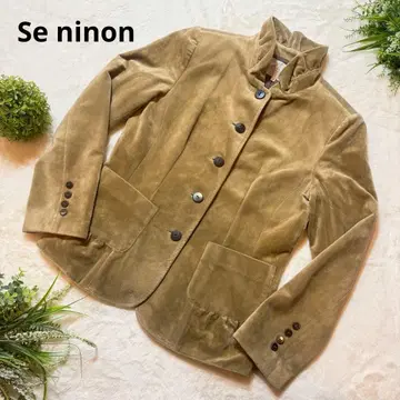 세니논 Seninon 스웨이드풍 자켓 카키 베이지 사이즈 40