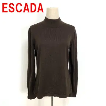 A7292 에스카다 긴팔 니트 스웨터 울 하이넥 브라운 S