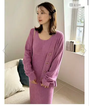 [새상품] SNIDEL HOME 하트 버튼 가디건