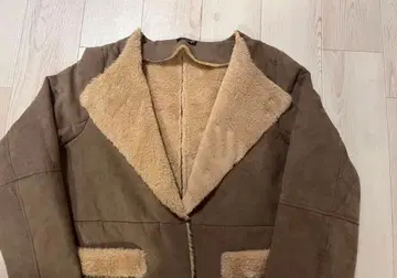 여성용 무스탕 코트 브라운 퍼 롱 코트