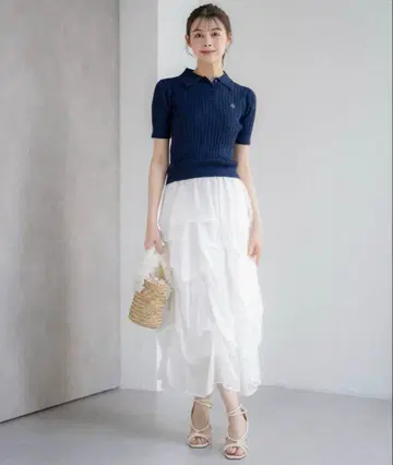 NOELA 랜덤 턱 시어 스커트