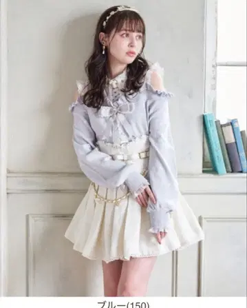 리즈리사 하트 자수 어깨 트임 레이어드 니트