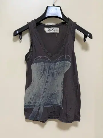 셰어 스피릿 코르셋 프린트 탱크탑