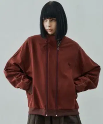 AIVER 저지 블루종 더블 지퍼 테라코타