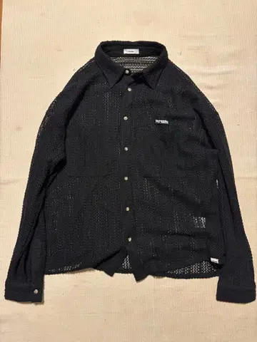 Perushu 시스루 니트 긴팔 셔츠