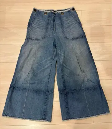 Johnbull 데님 와이드 레그 팬츠