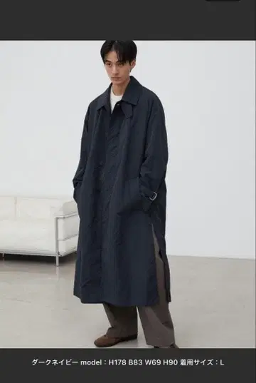 NYLON WASHER SIDE SLIT LOOSE COAT