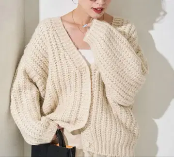 FREAK'S STORE 손뜨개질풍 소프트 내추럴 니트 가디건