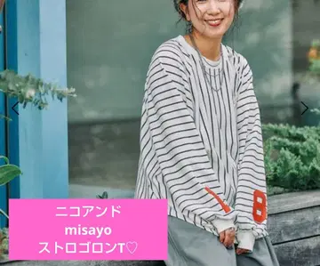 니코앤드 [be with M] 미사요 스트로고 롱T 미사용 새상품