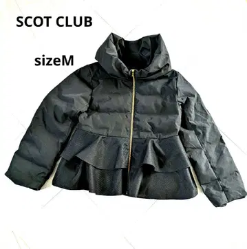 SCOTCLUB 여성용 다운 블랙 프릴 다운 자켓