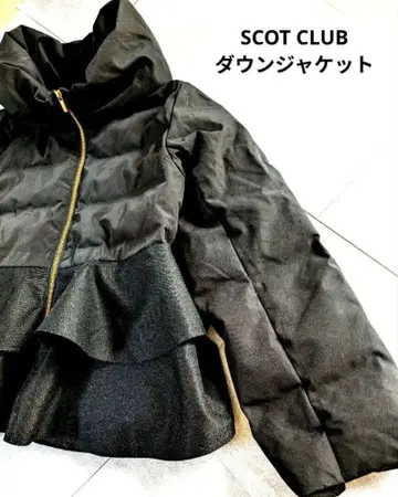 SCOTCLUB 여성용 다운 블랙 프릴 다운 자켓