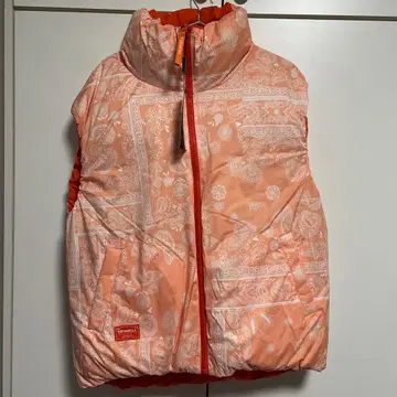 MERRELL 다운 베스트 리버서블 오렌지 페이즐리 머렐