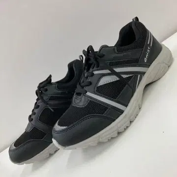 새상품 여성용 24.0cm 경량 폭넓은 스포츠 스니커즈 블랙 5264