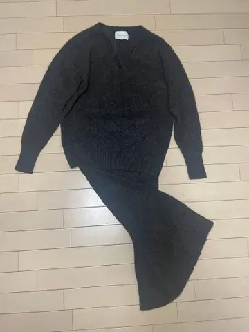 ADAM ET ROPE 야크 100% 니트 셋업 다크 그레이