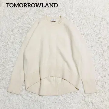 투모로우랜드 캐시미어 혼방 크루넥 니트 스웨터 아이보리