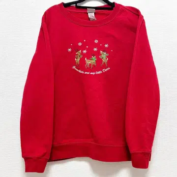 111 루돌프 자수 빨간색 레드 구제 의류 트레이닝복 귀여운 크리스마스