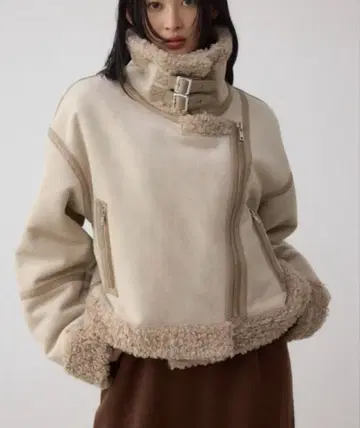 인조 가죽/스웨이드 페이크 무스탕 자켓