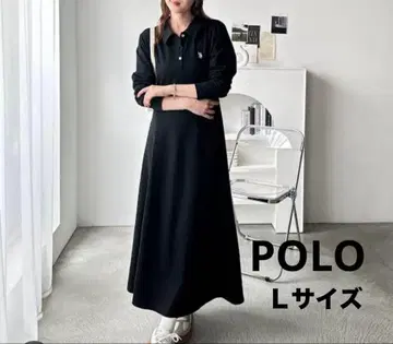 U.S. POLO ASSN 폴로 카라 티셔츠 원피스 블랙 L 사이즈