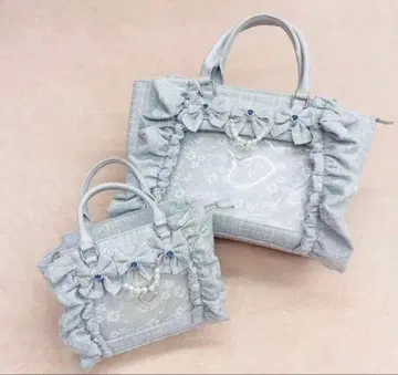 이타백 A4 사이즈 트위드 스카이블루