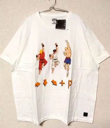 스트리트 파이터 새상품 미사용 티셔츠 UT 4XL 화이트