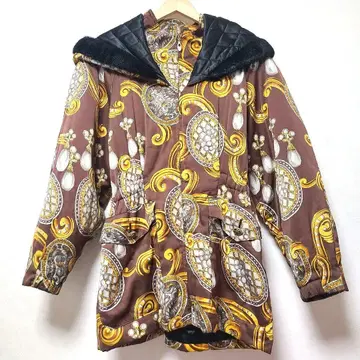 Chalet Blanc 스카프 패턴 패딩 자켓 브라운