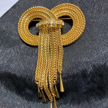 골드톤 프린지 브로치