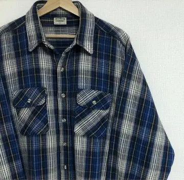 레어 옴브레 체크 90s USA제 파이브 브라더 플란넬 셔츠 XXL