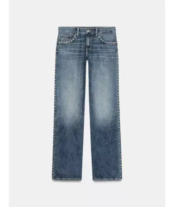 zara TRF 슬랭 로우라이즈 스터드 데님 팬츠 34