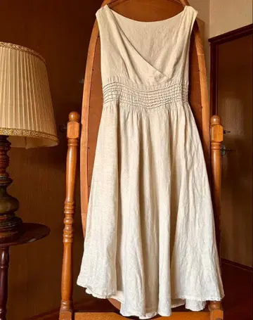 70s 80s 유럽 프랑스 앤티크 빈티지 린넨 원피스