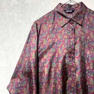 디자인 셔츠 올 패턴 실크 100% 빈티지 레트로 페이즐리 긴팔