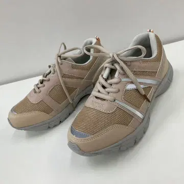 새상품 여성용 23.0cm 경량 폭넓은 스포츠 스니커즈 복숭아색 5264