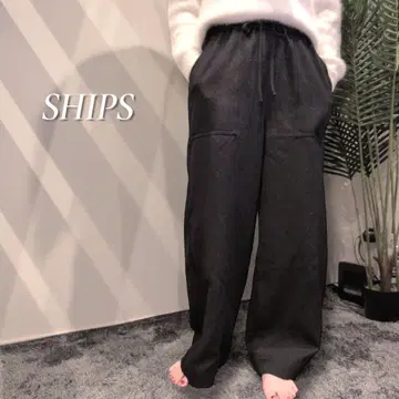 SHIPS any 루즈 포켓 울 베이커 팬츠 전체 밴딩 안감 있음
