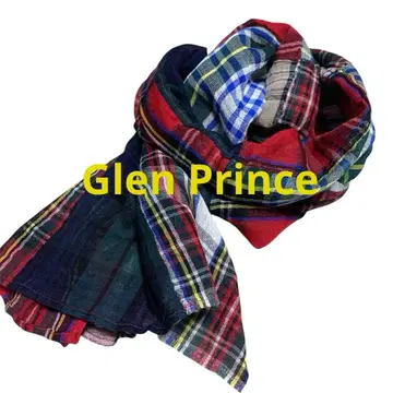 Glen Prince 체크 울 대형 스톨 머플러