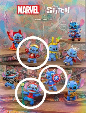 cosbi 마블 x 스티치 아이언맨 스파이더맨 캡틴 아메리카