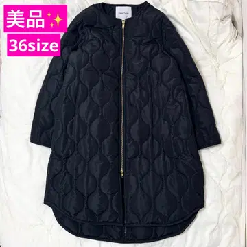 엠마 테일러 퀼팅 코트 보아 이너 포함 블랙