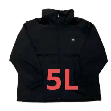 5L 미사용 새상품 몸판 안감 플리스 후드 부착 폴리에스테르 자켓 블랙