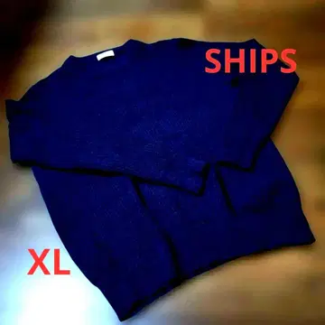 SHIPS 캐시미어 블렌드 편직 멜란지 스웨터 네이비 XL 사이즈