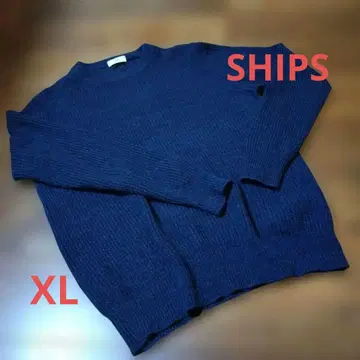 SHIPS 캐시미어 블렌드 편직 멜란지 스웨터 네이비 XL 사이즈