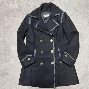 로베르타 디 카메리노 골드 버튼 블랙 울 코트 코트 Roberta